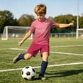 thumbnail image 6 of Nilvkv Boys Sweatsuit, Boys Summer Outfits, Fast Dry Breathable Short Sleeve Jersey and Pocketed Shorts Set Training Pink 13-14 Years, 6 of 8