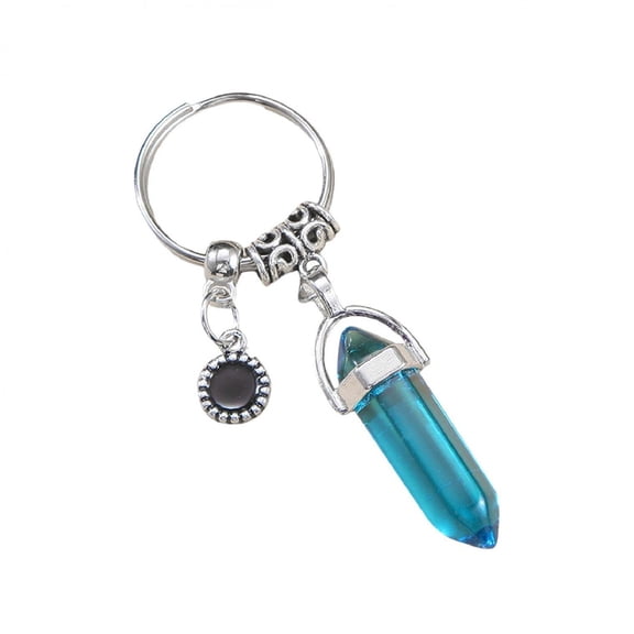 Dengmore Keychain Hexagonal Gemstone Keychain Chakra Healing Crystals Stone, ULemeili Couples Keychains ,Keyring Handbag Pendant Decor,Valentines Day Gifts