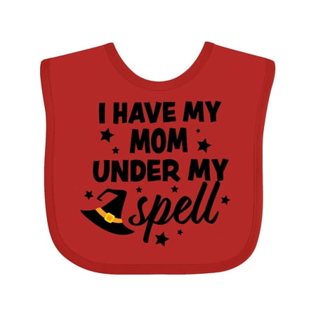 

Inktastic I Have My Mom Under My Spell with Cute Witch Hat Gift Baby Boy or Baby Girl Bib