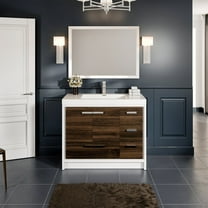 Eviva Grace 42 in. Gray Oak and White Bathroom Vanity with White Integrated Acrylic Countertop