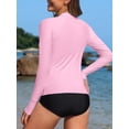 thumbnail image 7 of Asoul Women's Long Sleeve Swim Shirts,Zipper Rash Guard Quick Dry Swimsuit Tops,Athletic Workout Running Tops UPF 50+, 7 of 7