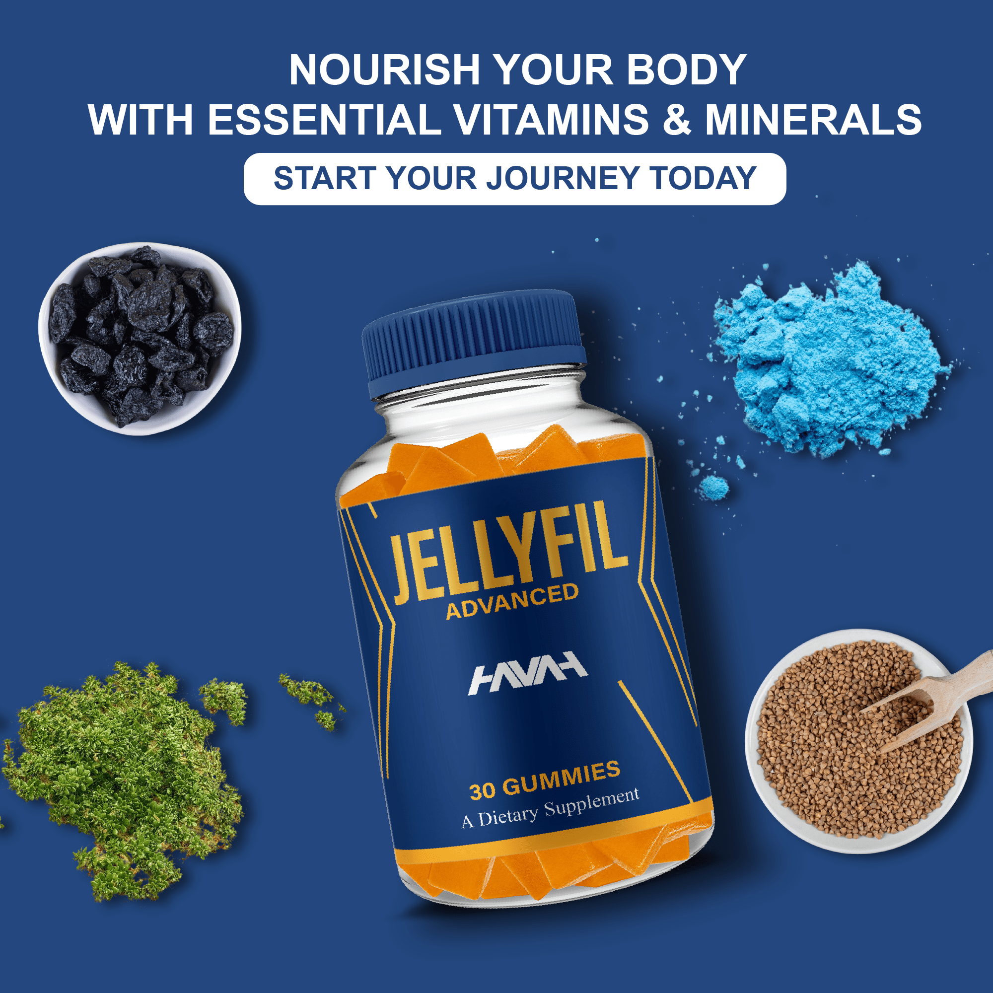 Jellyfil Support Supplement, Jelly Fill Premium Formula (30 Gummies)
