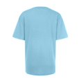 thumbnail image 4 of VOONCAS Womens Short Sleeve Crewneck Cotton T-Shirt, Solid Basic Soft Comfortable Tee, Everyday Casual Top, Blue,Size S, 4 of 4