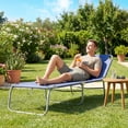 thumbnail image 2 of Outsunny Chaise Longue Pliante d'Extérieur, Bleu Marine, 2 of 10