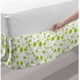 thumbnail image 2 of Floral Bed Skirt, Flourishing Leaves on Branches Pattern Botanical Nature Themed Spring Feels, Elastic Bedskirt Dust Ruffle Wrap Around for Bedding Decor, 4 Sizes, Lime Green White, by Ambesonne, 2 of 2