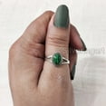 thumbnail image 4 of Natural Malachite Ring, Malachite Gemstone Ring, Genuine Birthstone, Adjustable Tiny Ring, Toe Ring, 925 Sterling Silver, Womens Ring, Christmas, Twisted Boho Ring, Handmade Statement Jewelry, 4 of 9