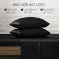 thumbnail image 7 of MR&HM Satin Sheet Set King 4 Pcs, Silky Elegant Luxurious King Size Bed Sheets, with Flat Sheet, Deep Pocket Fitted Sheet for Mattress and Matching Satin Pillow Cases (King Size, Black), 7 of 7
