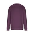thumbnail image 4 of yillto Women Long Sleeve Tops Basic Loose Solid Color Lightweight Sweatshirt V Neck Pullover Plain Shirts, 4 of 7