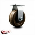 thumbnail image 2 of 5 Inch High Temp Phenolic Wheel Rigid Caster with Bronze Bearing Service Caster, 2 of 2