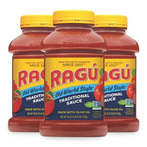 Ragu Old World Style Traditional Sauce, Made with Olive Oil, 45 oz (Pack of 3)