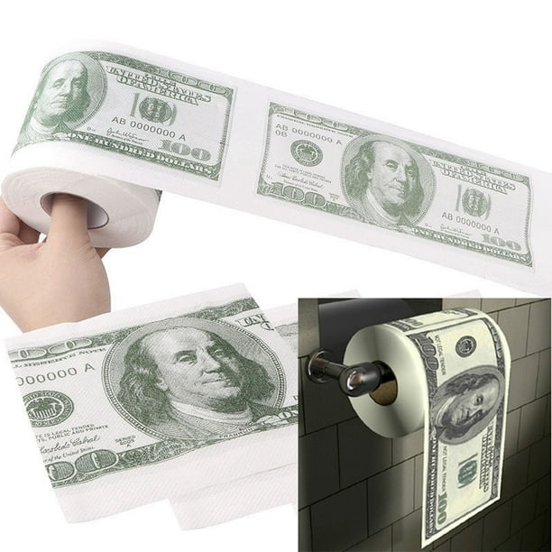 Billet d'Un Dollar Papier Toilette Imprimé Amérique Dollars Tissu Nouveauté  $100 Bâillon 