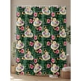 thumbnail image 4 of Tropical Motivational Shower Curtain, Hello Summer Hat Tropical Plants Bathroom Decor Curtains Set with Hooks, Green Waterproof Fabric Home Accessories， 72 X 78 Inch Long, 4 of 6