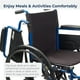 thumbnail image 4 of Silla de ruedas Drive Medical Blue Streak con reposabrazos abatibles, reposapiernas elevables, brazos plegables para escritorio de exterior, asiento de acero de aleación de 20 pulgadas, 4 of 5