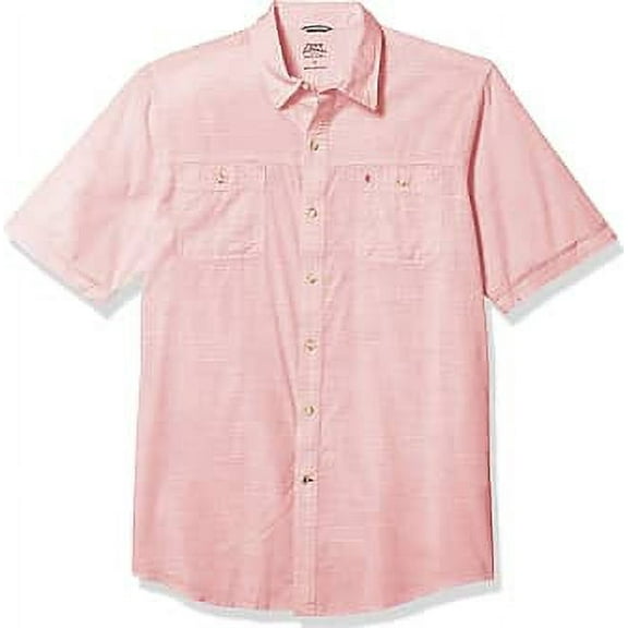 Izod Mens Short Sleeve Red Strip Shirt With Pockets - Size Medium