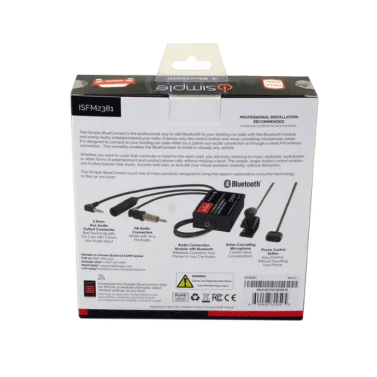 iSimple ISFM2381 BlueConnect Hands-Free Calling & Music Streaming