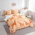 thumbnail image 2 of Castle Fairy Watercolor Giraffe Queen Bedding 7pcs for Boys,Cartoon Animal Bedding Comforter Set Queen,Orange Brown,Reversible, 2 of 7