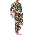 thumbnail image 3 of Kll Rabbits On Floral Sleepwear Mens Flannel Pajamas,Long Cotton Pj Set, 3 of 9