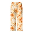 thumbnail image 4 of Puliio Womens Capri Pants Flower Print Elastic Waist With Pocket Trouser Soft Loose Fashion Pants, 4 of 5