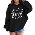 thumbnail image 1 of Sudadera con capucha y estampado de corazón de San Valentín, sudadera de manga larga para niños y niñas, chaqueta para niñas de talla mediana y grande., 1 of 7