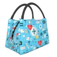 thumbnail image 2 of Bolsas térmicas para el almuerzo con estampado de enfermería para mujer, impermeables, para oficina, picnic, viajes, 2 of 5