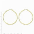 thumbnail image 2 of Sterling Silver Gold-Flashed Sparkle-Cut Wavy Hoop Earrings - Measures 55x55mm Wide 2mm Thick, 2 of 3