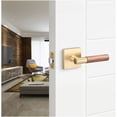 thumbnail image 5 of Sure-Loc Ap101-Sq Grip Aspra Square Passage Door Lever Set - Satin Brass / Walnut, 5 of 5