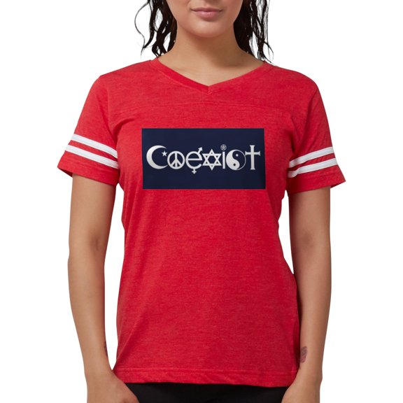 CafePress - Coexist T Shirt - Womens Football Shirt