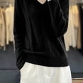 thumbnail image 4 of Atogsazn Women's Knitted Cotton Sweater Casual Loose Fit Long Sleeve Pullover Sweaters Fall Winter Tops Black XL Fashion, 4 of 5