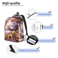 thumbnail image 3 of Disketp Warm Sunflower Sleeping Cat print Canvas Backpack Lightweight Travel Daypack Student Rucksack Laptop Backpack-Small, 3 of 5