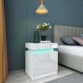 thumbnail image 4 of Bedside Desk, Durable Stylish Appearance Coloful LED Light Side Desk 2 Drawers Bedside Table, For Bedroom Home US Plug 110-240V, 4 of 8