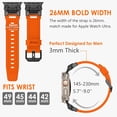 thumbnail image 6 of VeveXiao for Apple Watch Band for Apple Watch Ultra Band Apple Watch Ultra 2 49mm for Men, Silicone Rubber Bands for Series 9/8/SE2/7/6/SE/5/4/3/2/1 45mm 44mm 42mm Stainless Steel Metal Connector Band, 6 of 9