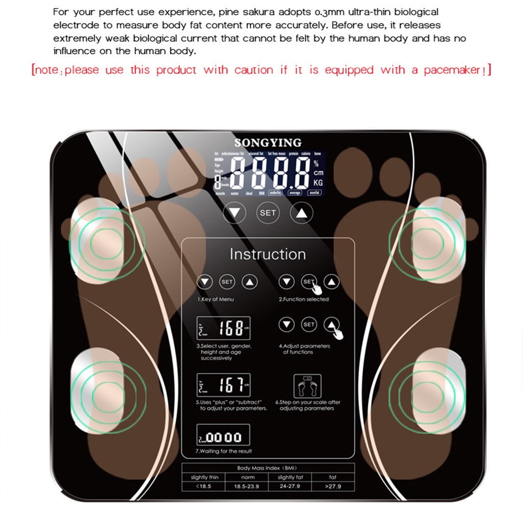 AUHomi Digital Body Scale for Weight Monitoring, Electronic Scale with Body Fat Measurement, Charging Intelligent Body Fat Scale Upgrade To 15 Features, Purple