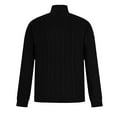 thumbnail image 4 of safuny Men's Fashion Solid Color Pullover Stand Collar Sweatshirts Zipper Casual Retro Knitted Sweaters Loose Ribbed Shirts Big&Tall Stretch Long Sleeve Tops Workout Black L, 4 of 6