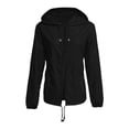 thumbnail image 5 of Lightweight Rain Jacket Women, Yigetop Female Solid Color Hooded Sun Clothing Jacket Lightweight Close Fitting Sports Outdoor Long Sleeve Zipper Jacket Rain Coats for Women Black L, 5 of 5