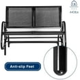 thumbnail image 3 of YODOLLA 2-Person Outdoor Glider Bench Rocker Patio Swing Loveseat for Porch - Black, 3 of 11