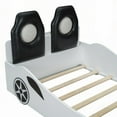 thumbnail image 2 of [Eye-Catching Race Car] Restonic Wood Twin Race Car Bed | LED & Upholstered, 2 of 15