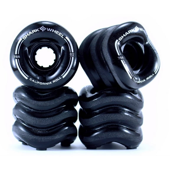 Shark Wheel 60 mm California Roll Black Wheels for Skateboard