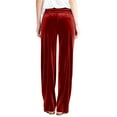 thumbnail image 5 of Tqyyweavej Womens Velvet Pants DrawstringLoose Straight Leg Trousers Wide Leg Solid Color Dressy Pants with Pockets Size S to 3XL, 5 of 10