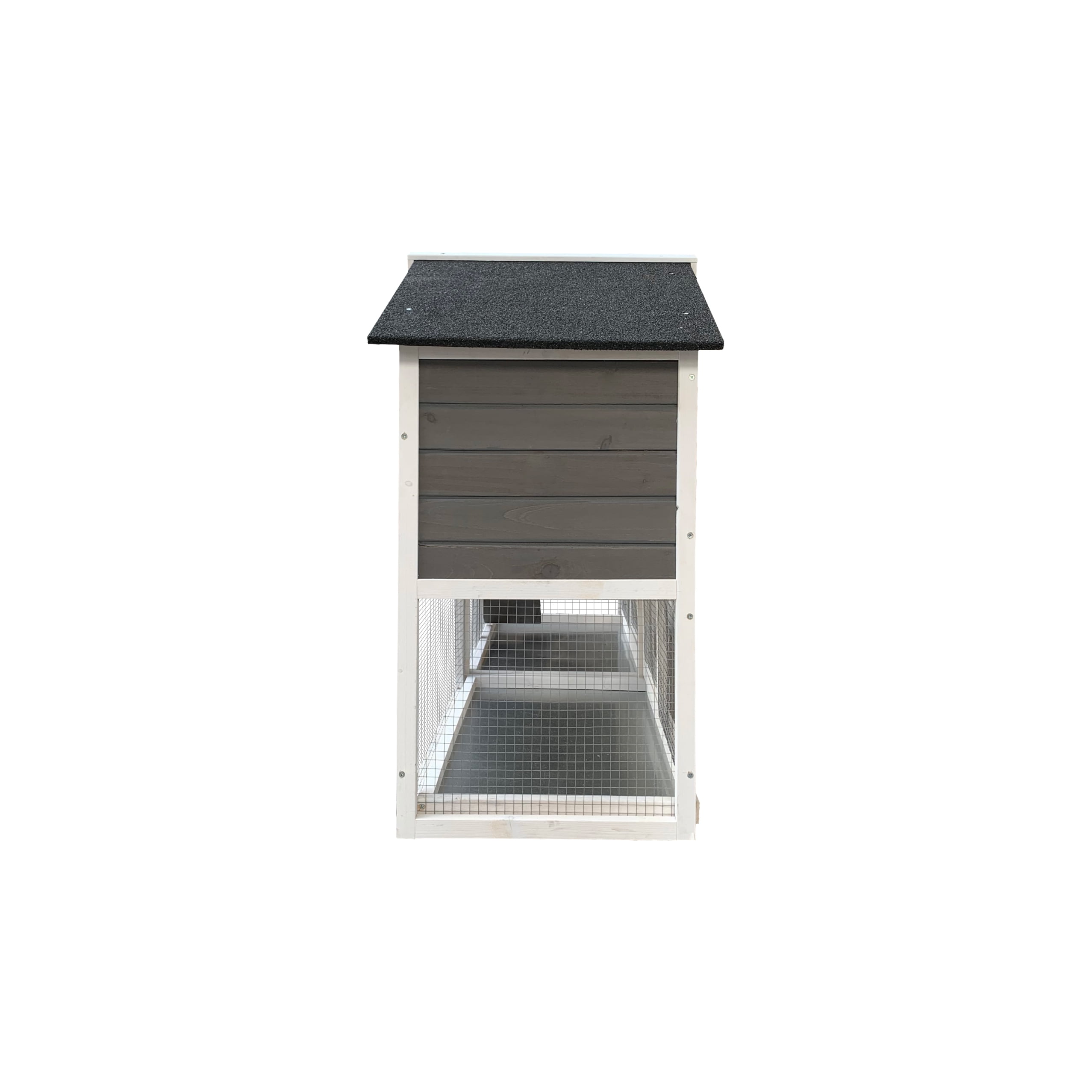 Segmart 61" Rabbit Hutch, Outdoor Indoor Chicken Coop Cage with Run, Wooden Guinea Pig Pet House Pull-Out Upper Tray, Grey