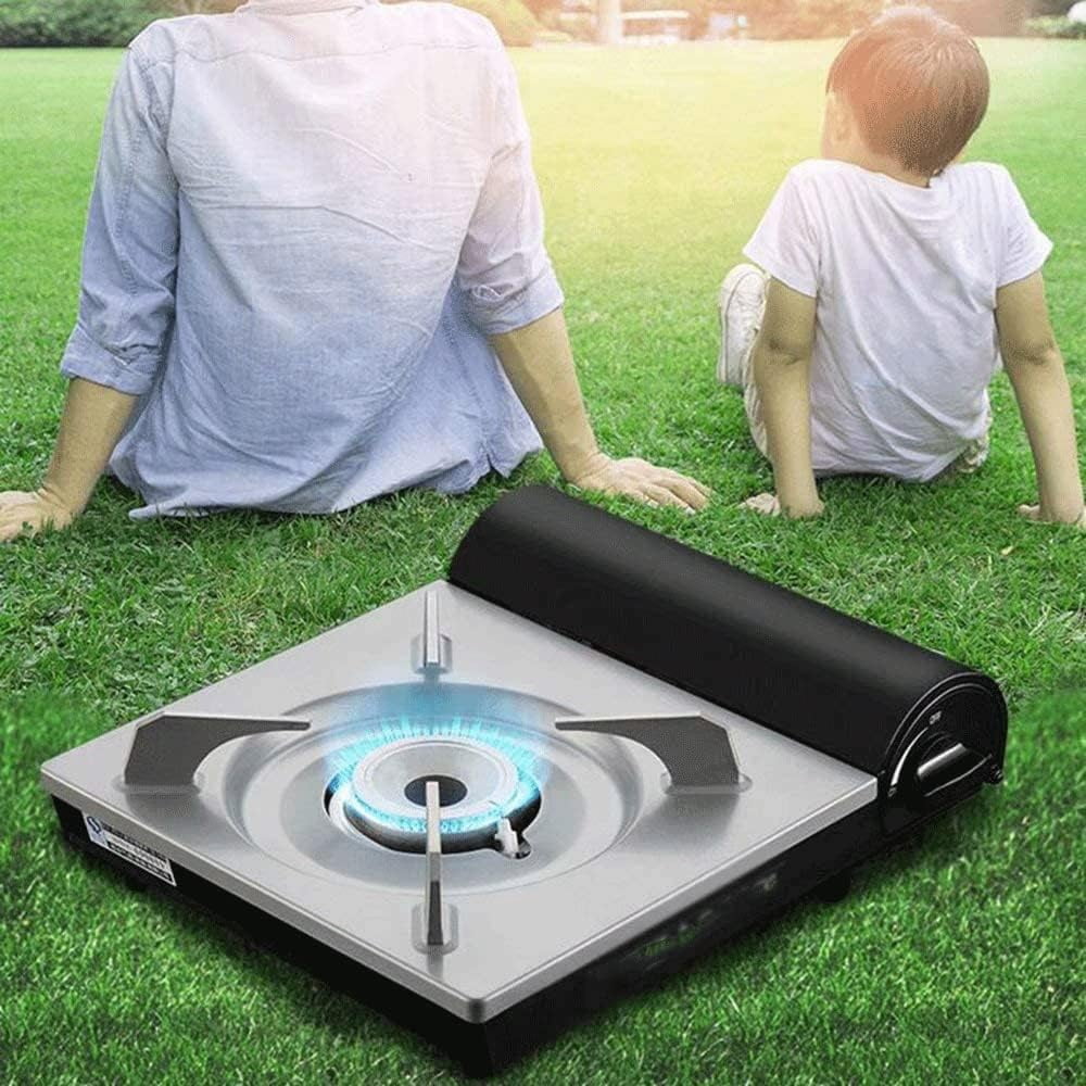 RKXQT Camping Stove Cassette Furnace Steel Body Multi-Level Firepower Portable Windproof Wild Gas Barbecue Stove Suitable for Outdoor Camping and Hiking Windproof Stove