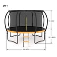 thumbnail image 7 of 14FT Trampoline, Round Outdoor Big Trampoline with Inner Safety Enclosure Net, Thickened Recreational Trampoline with Ladder and PVC Spring Cover Padding for Adults and Kids, Black+Orange, 7 of 7
