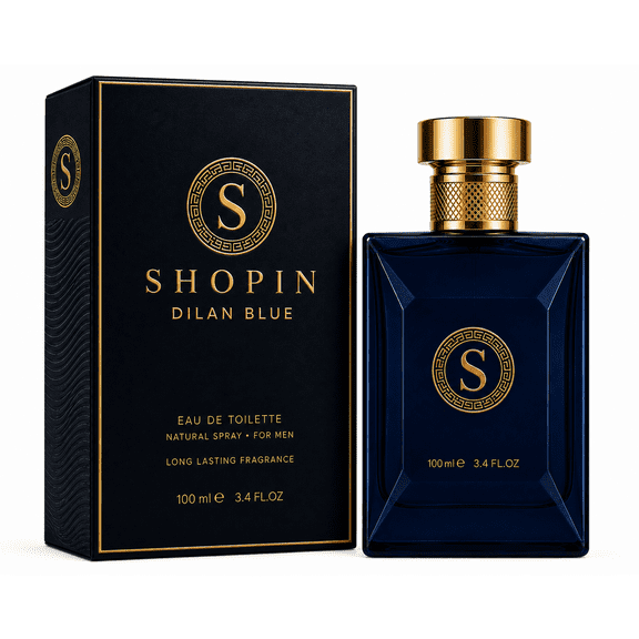 SHOPIN Dilan Blue Cologne for Men, Eau de Toilette, Fresh Woody Fragrance, 3.4 fl oz