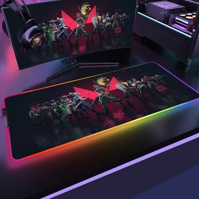 Valorant-alfombrilla de ratón grande RGB para Gamer, alfombrilla de ratón grande para PC, XXL retroiluminación LED, alfombrillas de mesa para teclado, alfombrilla de escritorio para juegos de ordenado LIUWENJING unisex