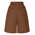 thumbnail image 6 of Women's High Waisted Bermuda Shorts Casual Summer Beach Shorts Wide Leg Lounge Shorts with Pockets Drawstring Shorts Vacation Bottoms, 6 of 7