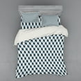 thumbnail image 1 of Ambesonne Retro Bedding Set 4 Pcs, Cubes Squares 3D Style, Queen, Blue Pale Blue White, 1 of 3
