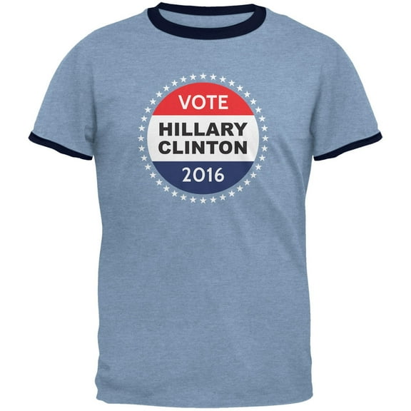 Election 2016 Hillary Clinton Badge Heather Blue/Navy Men's Ringer T-Shirt