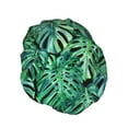 thumbnail image 2 of Balery Monstera Leaves Shower Caps, Double Layer Waterproof Shower Cap, Double Layers Reusable Shower Cap With Soft Comfortable For Long Thick Hair Soft Bath Shower Hair Caps, 2 of 9