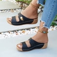 thumbnail image 4 of Dakaela Orthopedic Wedge Sandals Womens 2026 Cutout Summer Casual Slides with Arch Support Slip on Slippers for Beach Vacation Walking Black 6.5, 4 of 7