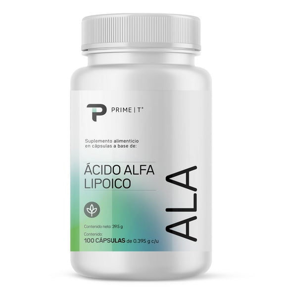 Suplemento Primetech Ácido Alfa Lipoico ALA 600mg, 100 Cápsulas. Ácido graso que es un potente antioxidante para el funcionamiento óptimo del organismo. Rinde 50 porciones