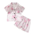 thumbnail image 1 of Ensemble de Pyjama pour Filles Manches Courtes Imprimées Ensemble de Hauts Boutonnés Mode pour Filles Pyjamas pour Garçons Tout-Petits Garçons Filles Mode, 1 of 7